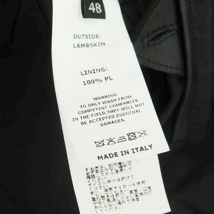 【中古】エンメティ EMMETI JURI ラムスキン レザー シングル レザーブルゾン ブラック【 48 】【 状態ランクA 】【 メンズ 】