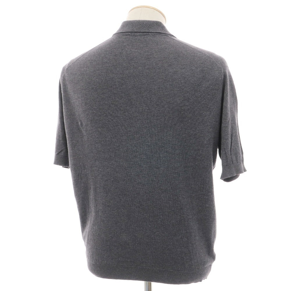 【中古】ジョンスメドレー JOHN SMEDLEY ハイゲージ シーアイランドコットン 半袖 ポロニット グレー【サイズS】【 状態ランクB 】【 メンズ 】