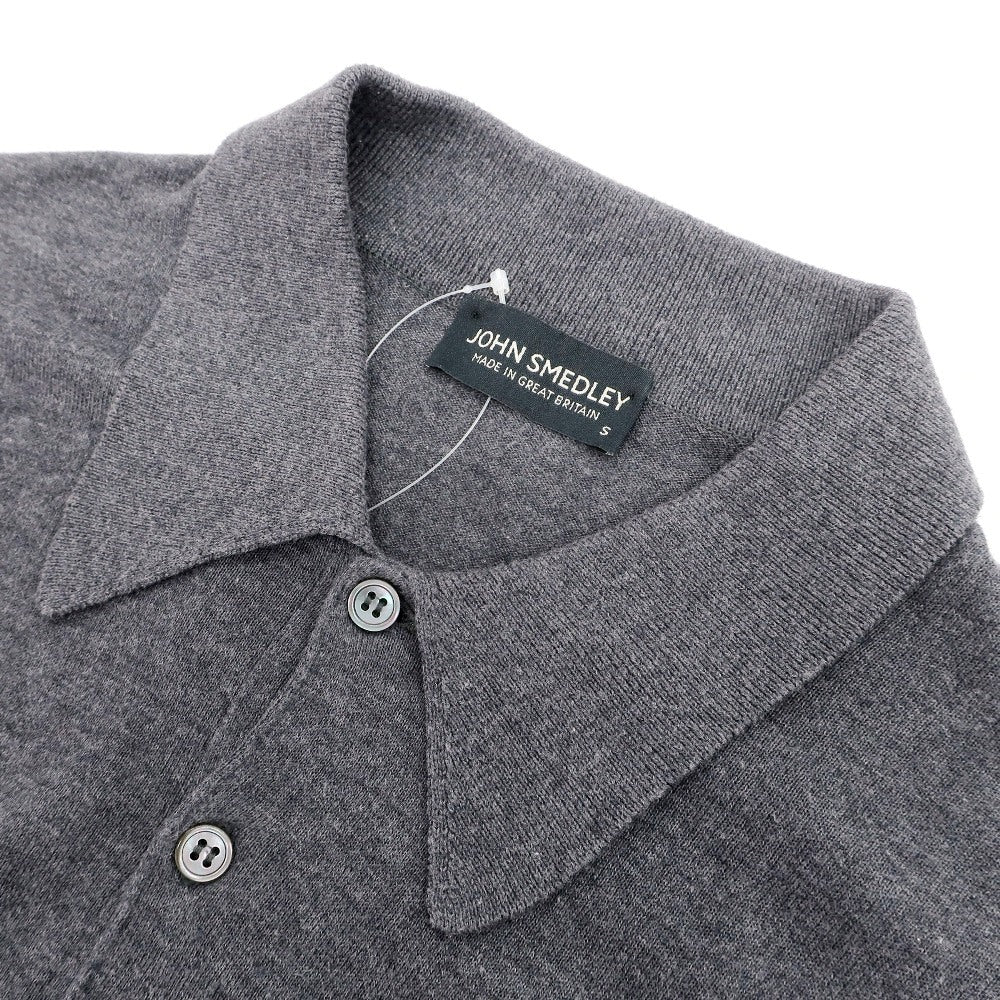 【中古】ジョンスメドレー JOHN SMEDLEY ハイゲージ シーアイランドコットン 半袖 ポロニット グレー【サイズS】【 状態ランクB 】【 メンズ 】