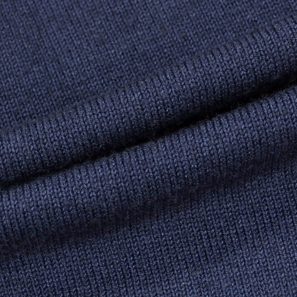 【中古】グランサッソ GRAN SASSO ヴィンテージ加工 ウール クルーネック プルオーバーニット ネイビー【 48 】【 状態ランクC 】【 メンズ 】