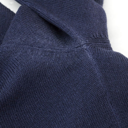 【中古】グランサッソ GRAN SASSO ヴィンテージ加工 ウール クルーネック プルオーバーニット ネイビー【 48 】【 状態ランクC 】【 メンズ 】