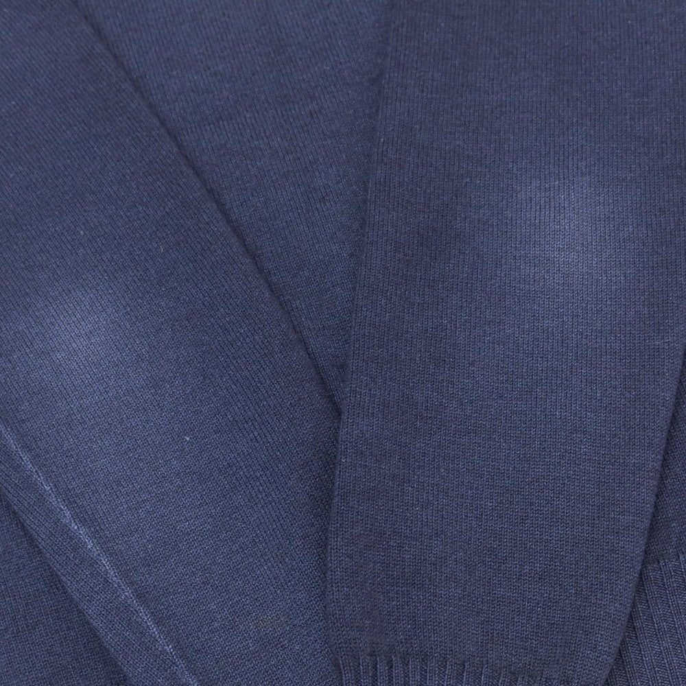 【中古】グランサッソ GRAN SASSO ヴィンテージ加工 ウール クルーネック プルオーバーニット ネイビー【 48 】【 状態ランクC 】【 メンズ 】