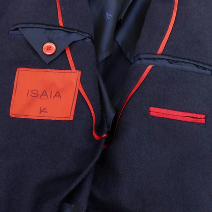 【中古】イザイア ISAIA PORTOFINO ウール チェスターフィールドコート ネイビー【 48 】【 状態ランクB 】【 メンズ 】