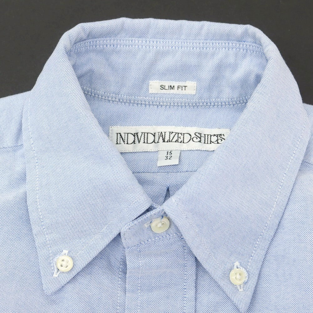 【中古】インディビジュアライズドシャツ INDIVIDUALIZED SHIRTS コットン オックスフォード ボタンダウン カジュアルシャツ ブルー【 15 】【 状態ランクB 】【 メンズ 】