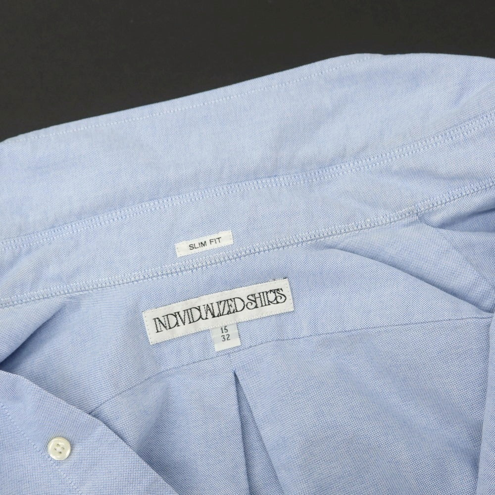 【中古】インディビジュアライズドシャツ INDIVIDUALIZED SHIRTS コットン オックスフォード ボタンダウン カジュアルシャツ ブルー【 15 】【 状態ランクB 】【 メンズ 】
