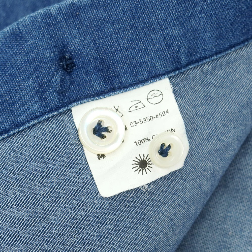 【中古】ジャンネット giannetto コットン ダンガリー ホリゾンタルカラー カジュアルシャツ ネイビー【 38 】【 状態ランクC 】【 メンズ 】