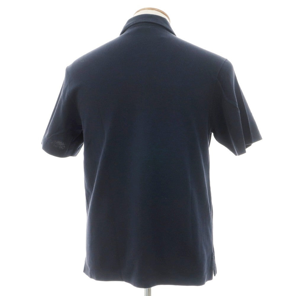 【中古】エルメス HERMES コットン 半袖ポロシャツ ネイビー【サイズM】【 状態ランクC 】【 メンズ 】