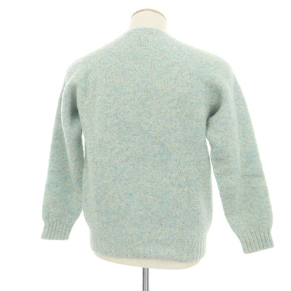 【中古】ピーターバランス Peter Blance ウール クルーネック プルオーバーニット ライトブルーxアイボリー【 表記なし(S位) 】【 状態ランクC 】【 メンズ 】