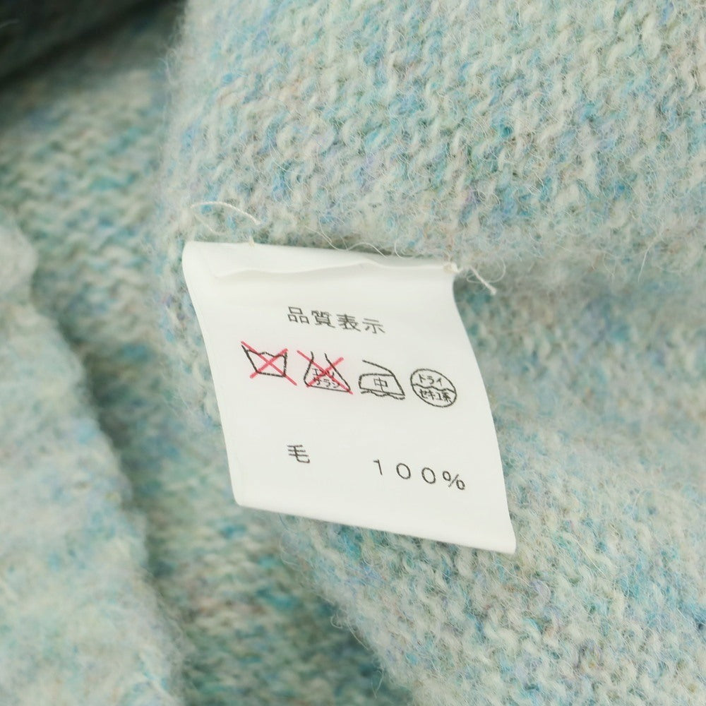 【中古】ピーターバランス Peter Blance ウール クルーネック プルオーバーニット ライトブルーxアイボリー【 表記なし(S位) 】【 状態ランクC 】【 メンズ 】