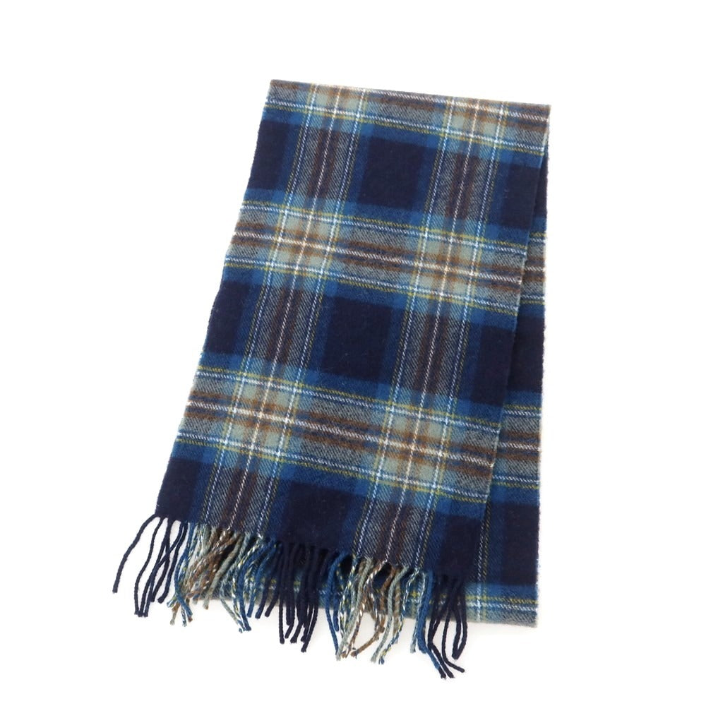 【中古】コーディングス CORDINGS ウール チェック マフラー ネイビーxブルー【 状態ランクB 】【 メンズ 】