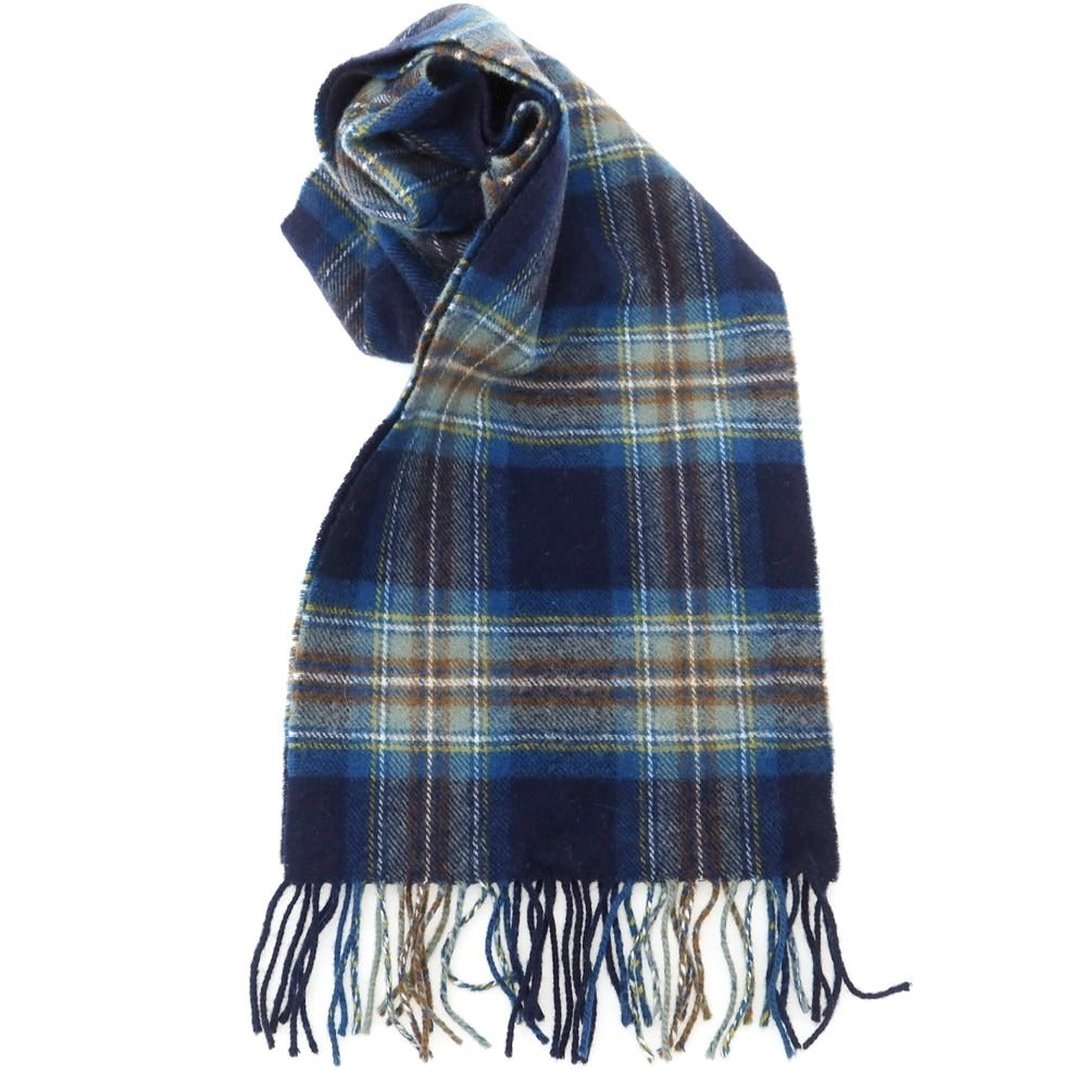 【中古】コーディングス CORDINGS ウール チェック マフラー ネイビーxブルー【 状態ランクB 】【 メンズ 】