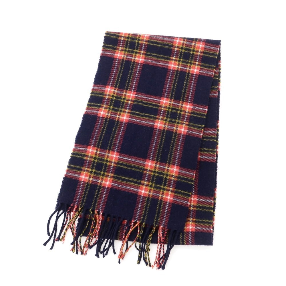 【中古】コーディングス CORDINGS ウール チェック マフラー ネイビーxピンク【 状態ランクB 】【 メンズ 】