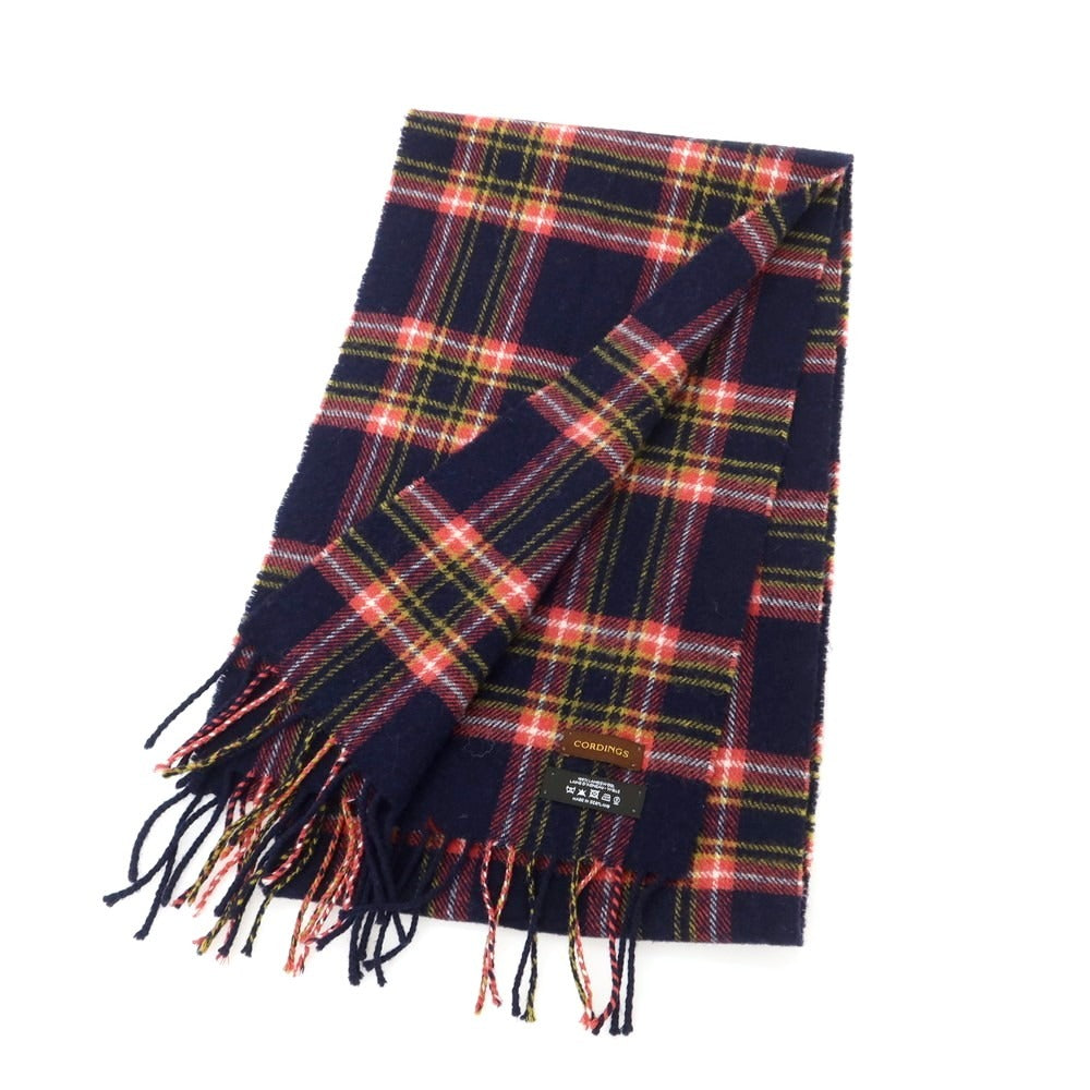 【中古】コーディングス CORDINGS ウール チェック マフラー ネイビーxピンク【 状態ランクB 】【 メンズ 】