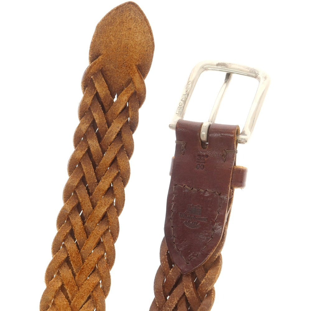 【中古】ホワイトハウスコックス Whitehouse Cox レザー メッシュベルト ブラウンxシルバー【 32/80 】【 状態ランクC 】【 メンズ 】