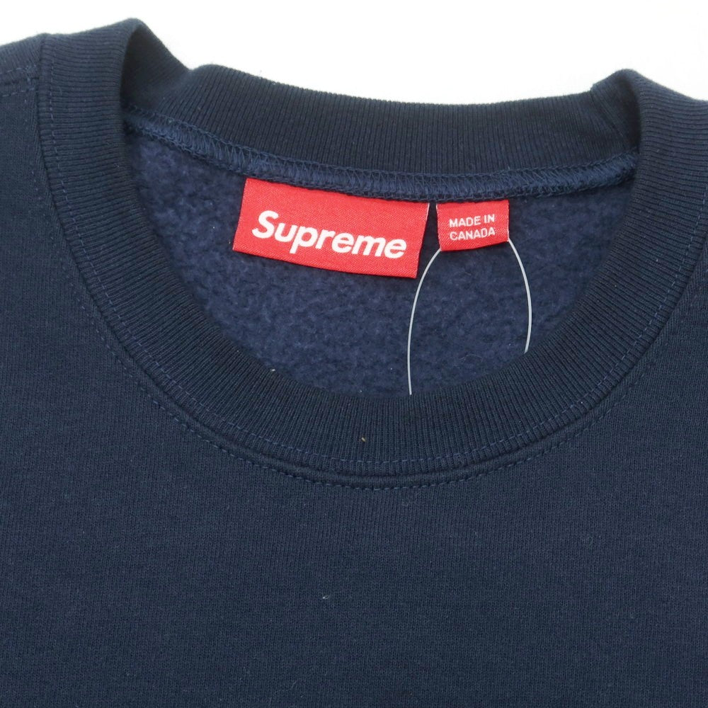 【中古】シュプリーム Supreme 2025年秋冬 Small Box Crewneck コットンポリエステル スウェット ネイビー【 M 】【 状態ランクC 】【 メンズ 】