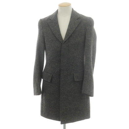 【中古】ジュンハシモト junhashimoto ウール ツイード ヘリンボーン チェスターフィールドコート グレーxブラック【 2 】【 状態ランクB 】【 メンズ 】