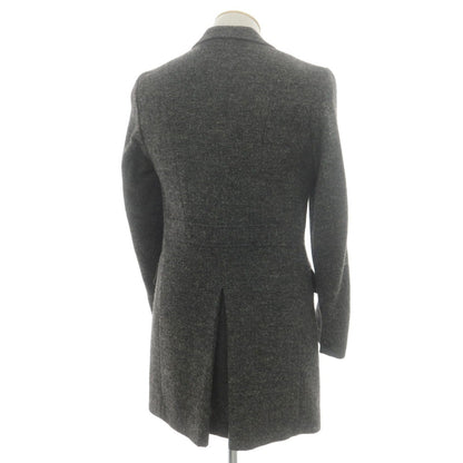 【中古】ジュンハシモト junhashimoto ウール ツイード ヘリンボーン チェスターフィールドコート グレーxブラック【 2 】【 状態ランクB 】【 メンズ 】