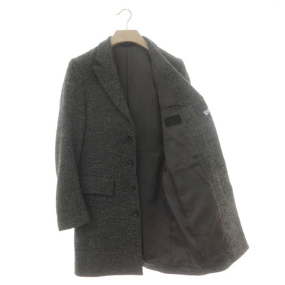 【中古】ジュンハシモト junhashimoto ウール ツイード ヘリンボーン チェスターフィールドコート グレーxブラック【 2 】【 状態ランクB 】【 メンズ 】
