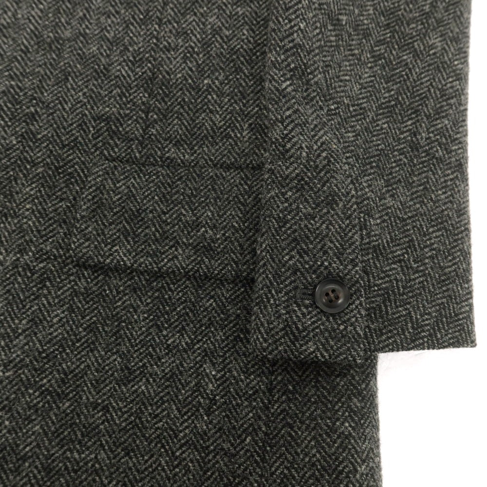 【中古】ジュンハシモト junhashimoto ウール ツイード ヘリンボーン チェスターフィールドコート グレーxブラック【 2 】【 状態ランクB 】【 メンズ 】