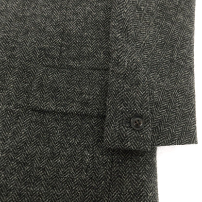 【中古】ジュンハシモト junhashimoto ウール ツイード ヘリンボーン チェスターフィールドコート グレーxブラック【 2 】【 状態ランクB 】【 メンズ 】