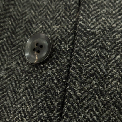 【中古】ジュンハシモト junhashimoto ウール ツイード ヘリンボーン チェスターフィールドコート グレーxブラック【 2 】【 状態ランクB 】【 メンズ 】
