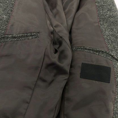 【中古】ジュンハシモト junhashimoto ウール ツイード ヘリンボーン チェスターフィールドコート グレーxブラック【 2 】【 状態ランクB 】【 メンズ 】