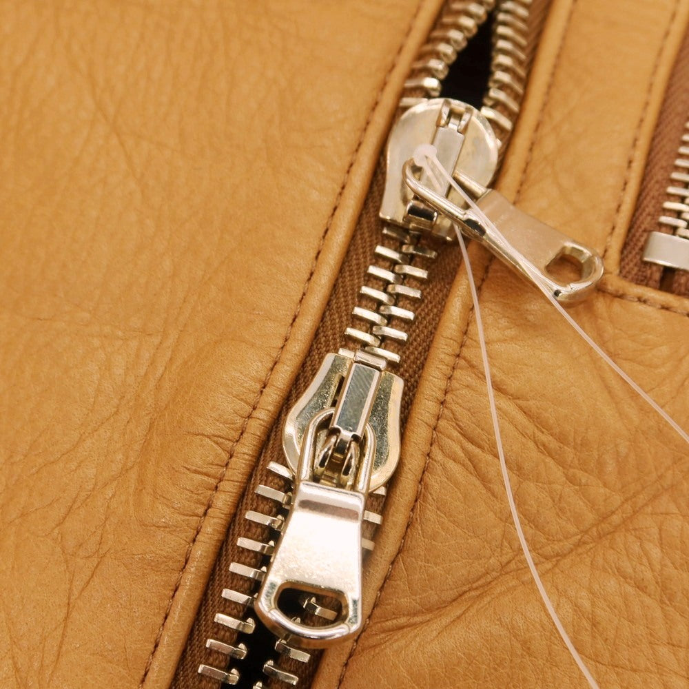 【中古】ジュンハシモト junhashimoto カウレザー レザーブルゾン ライトブラウン【 2 】【 状態ランクB 】【 メンズ 】