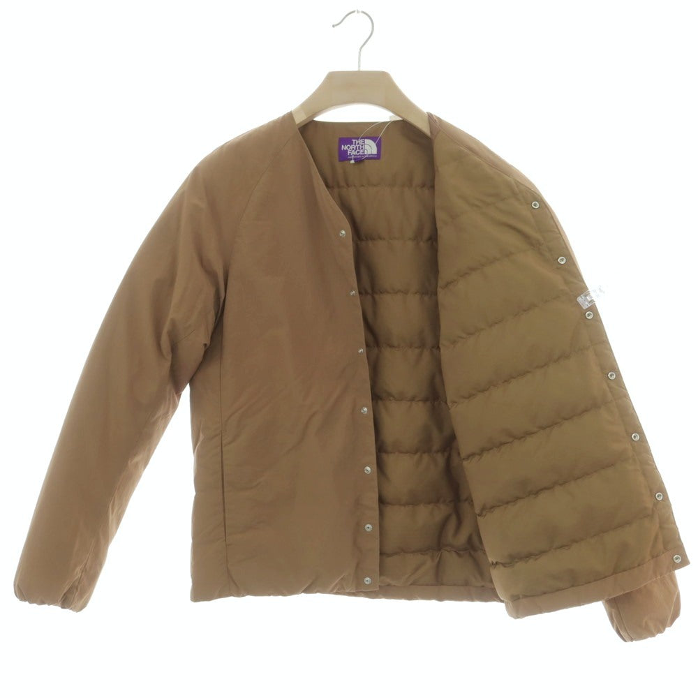 【中古】ザノースフェイスパープルレーベル THE NORTH FACE PURPLE LABEL ナイロン ノーカラー ダウンジャケット ブラウン系【 M 】【 状態ランクB 】【 メンズ 】