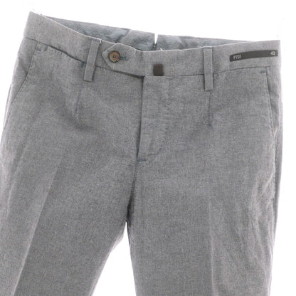 【中古】ピーティーゼロウーノ PT01 Hyde Park ストレッチコットン カジュアルスラックスパンツ グレー【 42 】【 状態ランクB 】【 メンズ 】