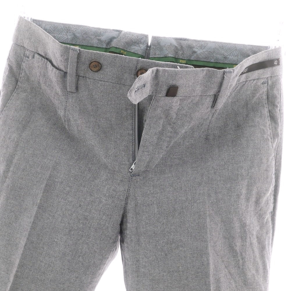 【中古】ピーティーゼロウーノ PT01 Hyde Park ストレッチコットン カジュアルスラックスパンツ グレー【 42 】【 状態ランクB 】【 メンズ 】