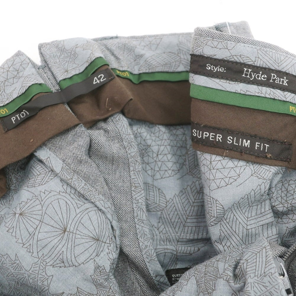 【中古】ピーティーゼロウーノ PT01 Hyde Park ストレッチコットン カジュアルスラックスパンツ グレー【 42 】【 状態ランクB 】【 メンズ 】