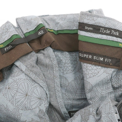 【中古】ピーティーゼロウーノ PT01 Hyde Park ストレッチコットン カジュアルスラックスパンツ グレー【 42 】【 状態ランクB 】【 メンズ 】