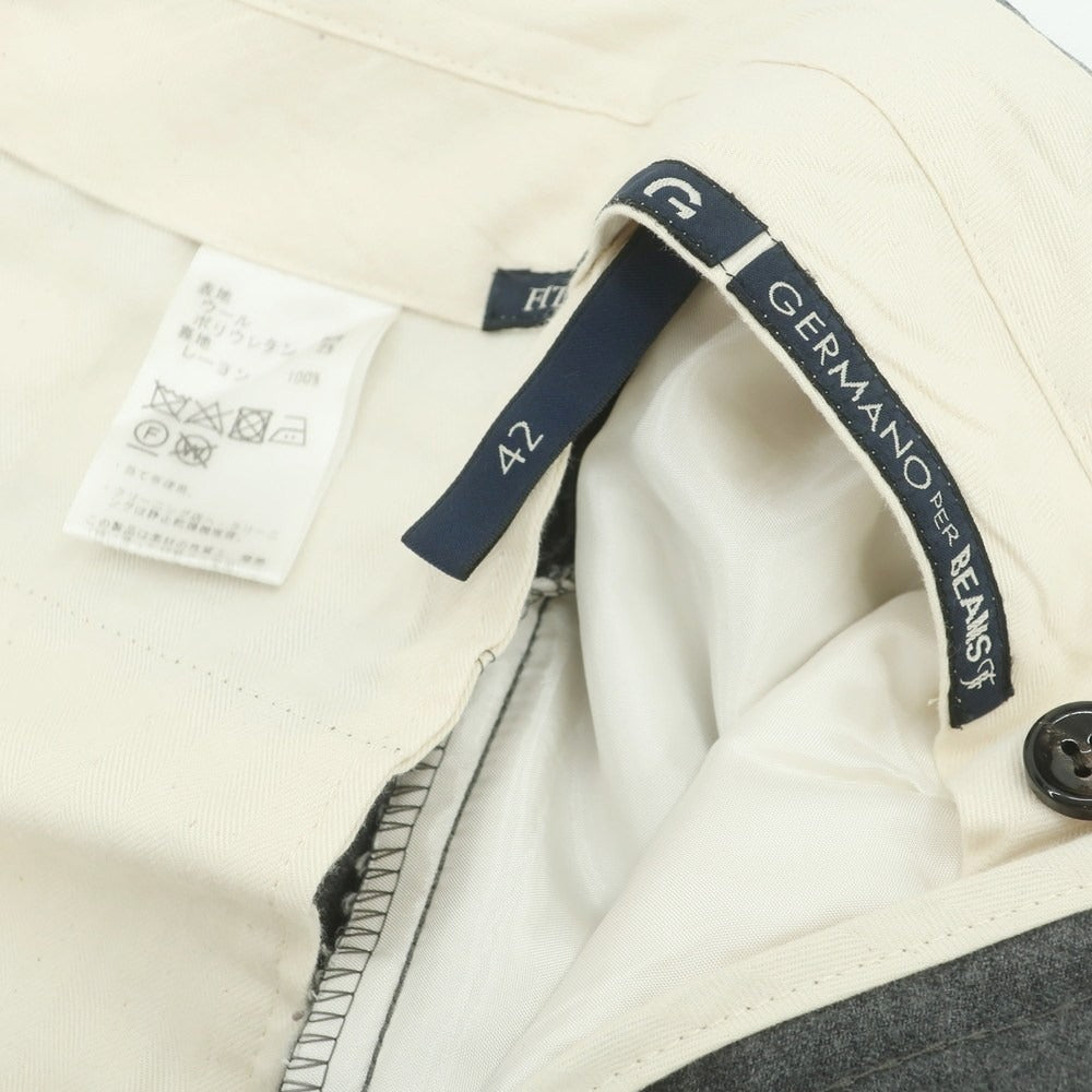 【中古】ジェルマーノ GERMANO BEAMS F別注 ストレッチウール ドレススラックスパンツ ダークグレー【サイズ42】【 状態ランクC 】【 メンズ 】[CPD]