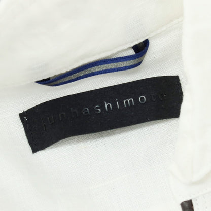 【中古】ジュンハシモト junhashimoto リネン ジャージー切り替え 5分袖 カプリシャツ ホワイト【サイズ2】【 状態ランクB 】【 メンズ 】