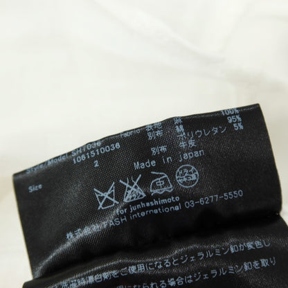【中古】ジュンハシモト junhashimoto リネン ジャージー切り替え 5分袖 カプリシャツ ホワイト【サイズ2】【 状態ランクB 】【 メンズ 】