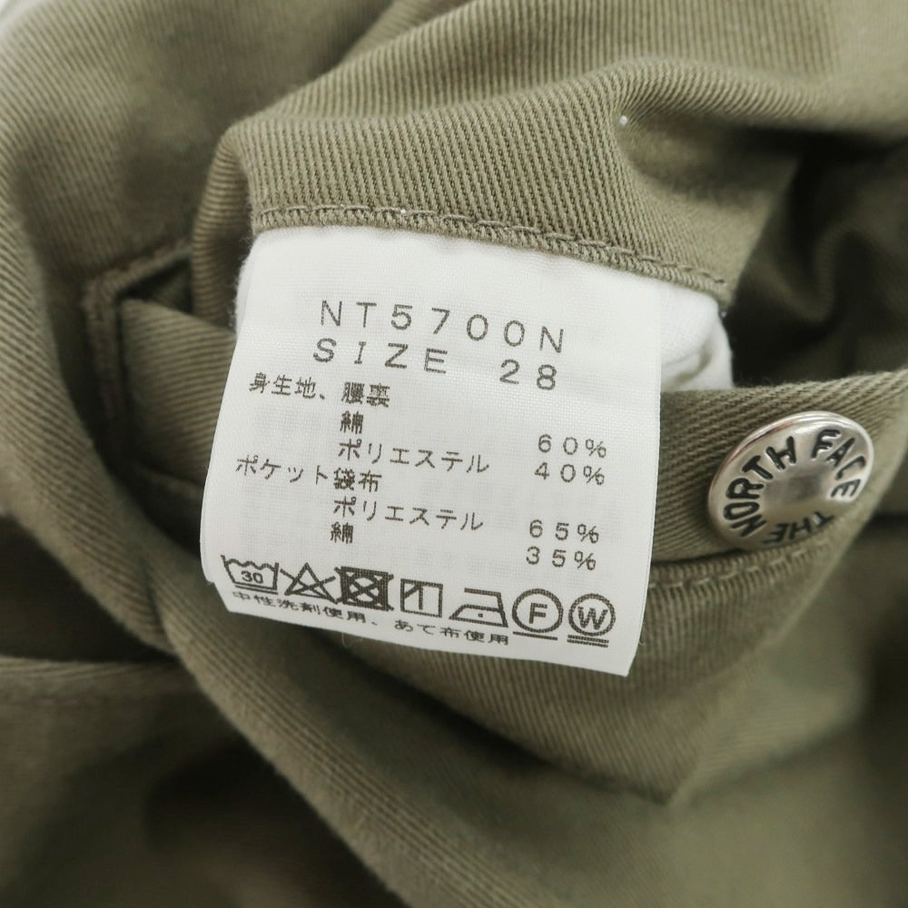【中古】ザノースフェイス THE NORTH FACE コットンポリエステル ワークパンツ オリーブグリーン【 サイズ28 】【 状態ランクC 】【 メンズ 】 [CPD]