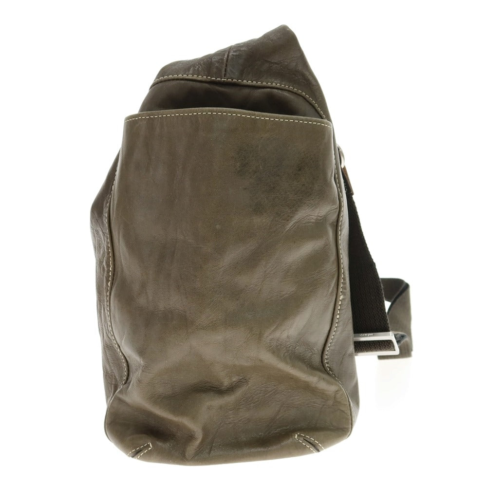 【SALE10%OFF/返品不可】【中古】アニアリ aniary レザー 2WAY ショルダーバッグ オリーブグリーン【 状態ランクB 】【 メンズ 】