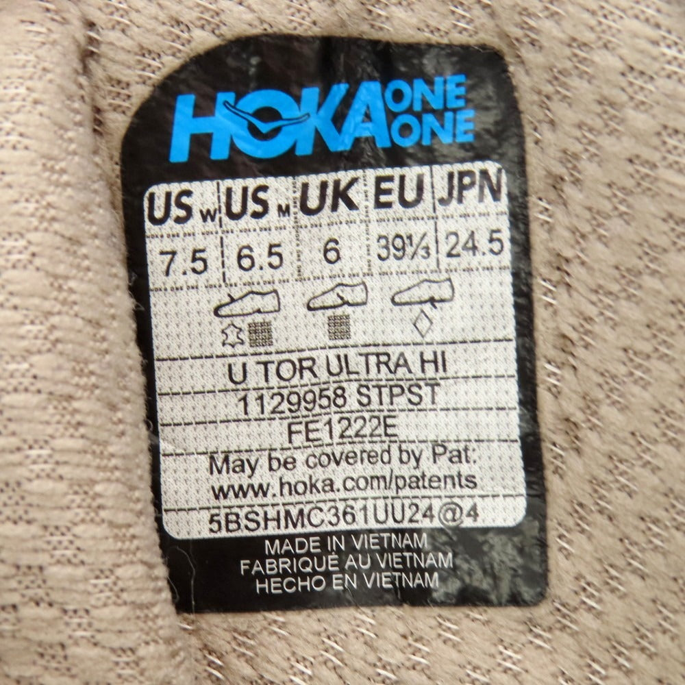 【中古】ホカ オネ オネ HOKA ONE ONE TOR ULTRA HI GORE-TEX スニーカー グレージュ【 6.5 】【 状態ランクB 】【 メンズ 】