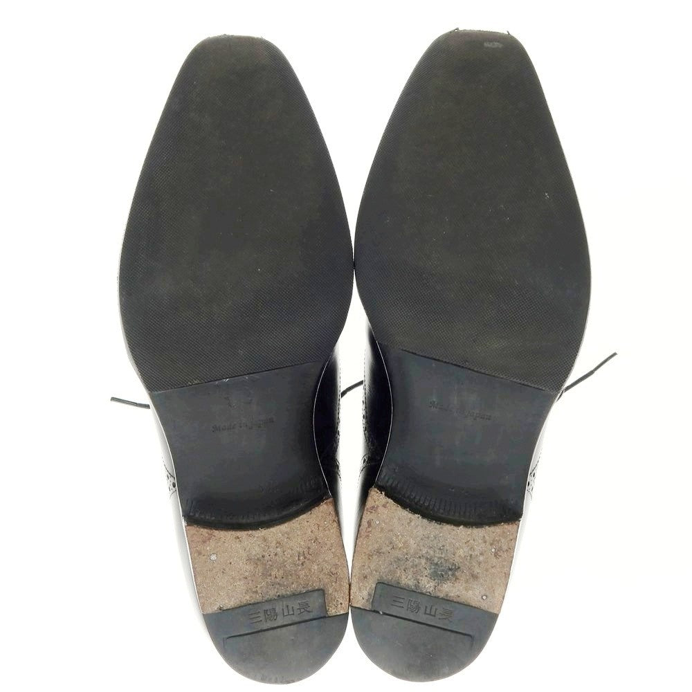 【中古】サンヨウ ヤマチョウ 三陽山長 隼之介 フルブローグ ドレスシューズ ブラック【 6 1/2 】【 状態ランクB 】【 メンズ 】