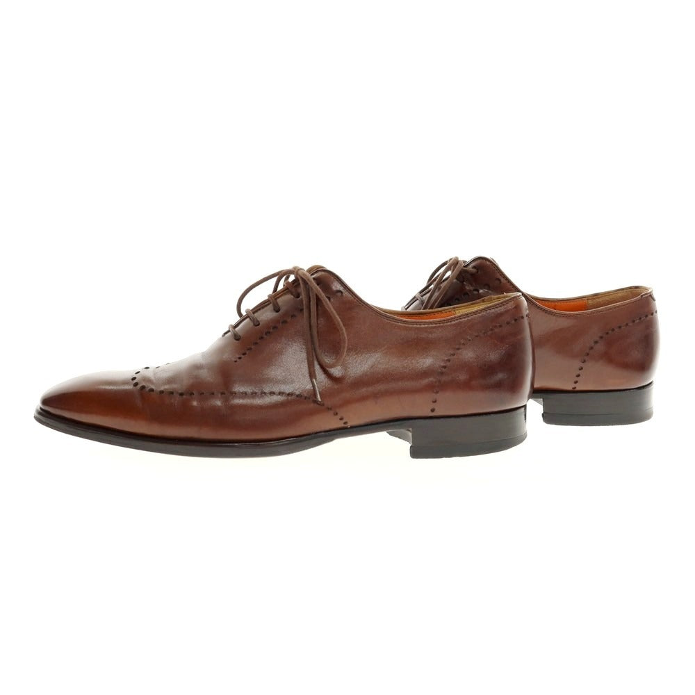 【中古】マグナーニ MAGNANNI ブラインドブローグ ドレスシューズ ブラウン【 サイズ38 】【 状態ランクD 】【 メンズ 】 [BPD]