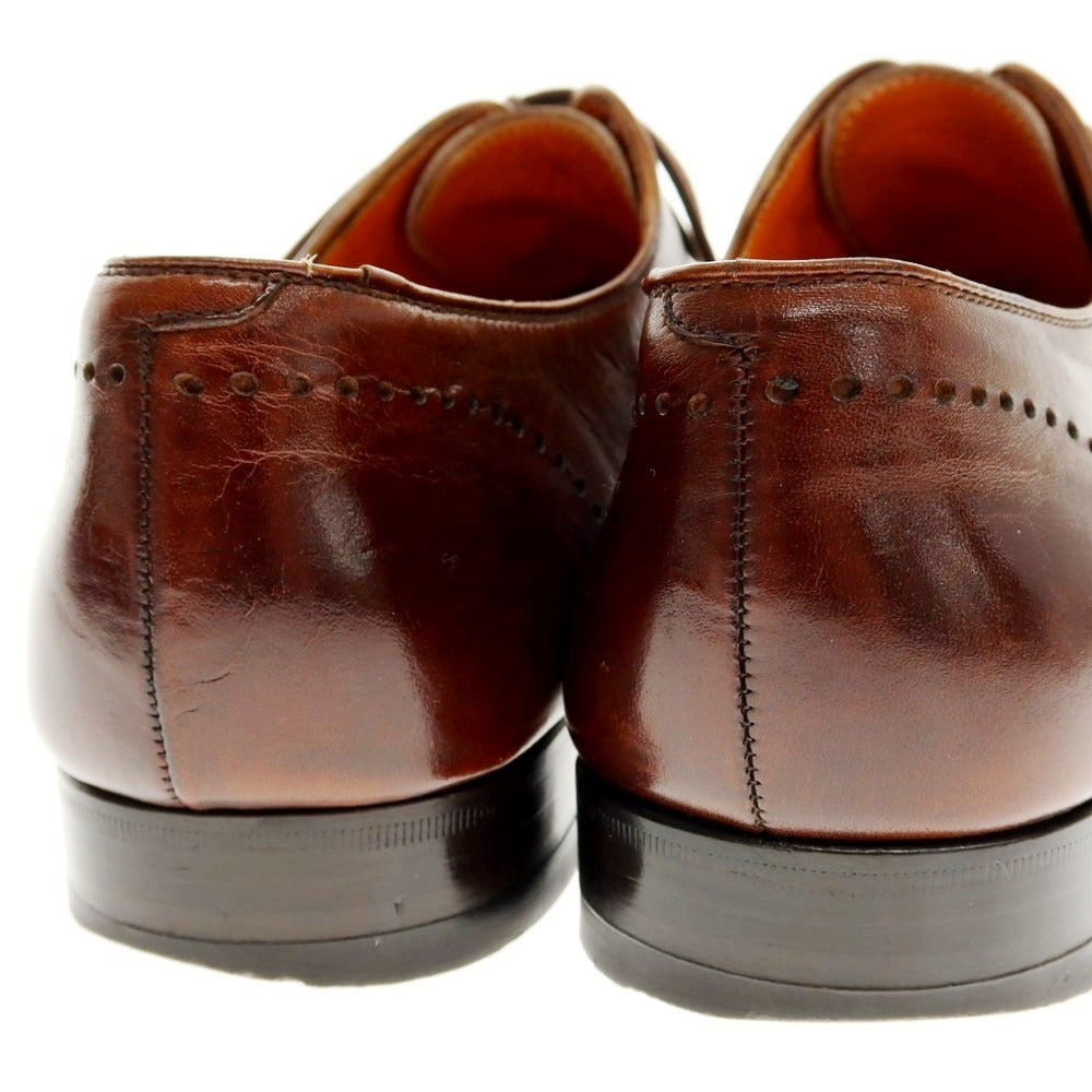 【中古】マグナーニ MAGNANNI ブラインドブローグ ドレスシューズ ブラウン【 サイズ38 】【 状態ランクD 】【 メンズ 】 [BPD]