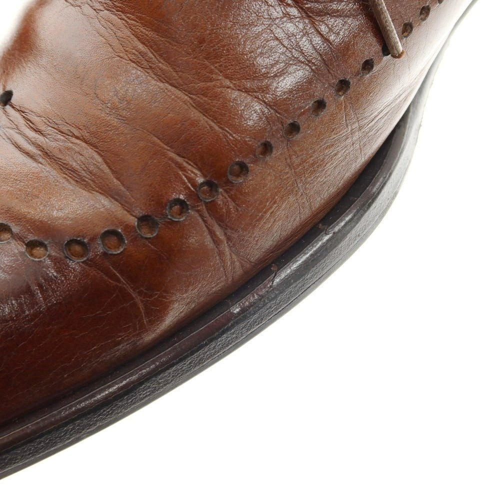 【中古】マグナーニ MAGNANNI ブラインドブローグ ドレスシューズ ブラウン【 サイズ38 】【 状態ランクD 】【 メンズ 】 [BPD]
