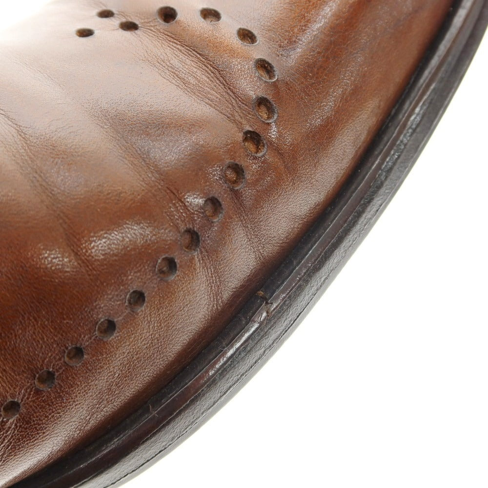 【中古】マグナーニ MAGNANNI ブラインドブローグ ドレスシューズ ブラウン【 サイズ38 】【 状態ランクD 】【 メンズ 】 [BPD]