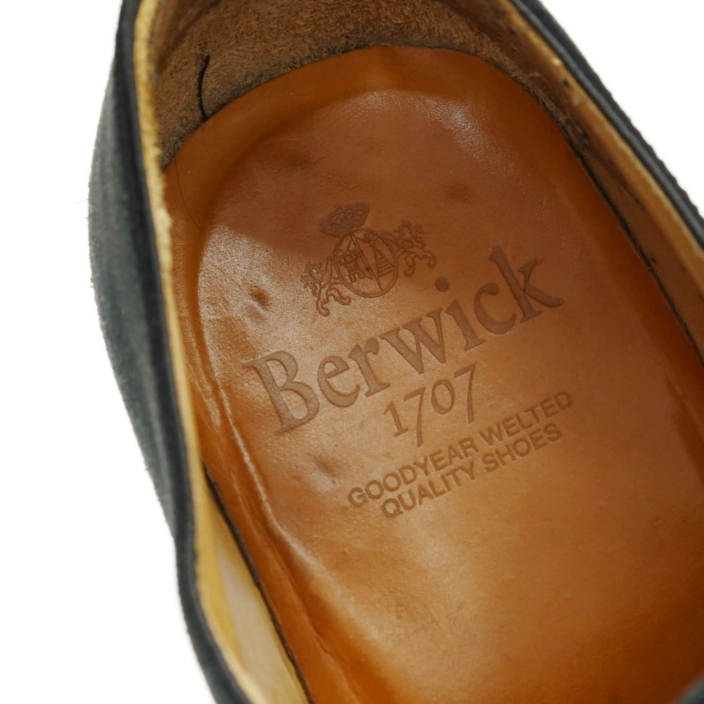 【中古】バーウィック BERWICK スエード プレーントゥ ドレスシューズ ブラック【サイズ5 1/2】【 状態ランクC 】【 メンズ 】[CPD]