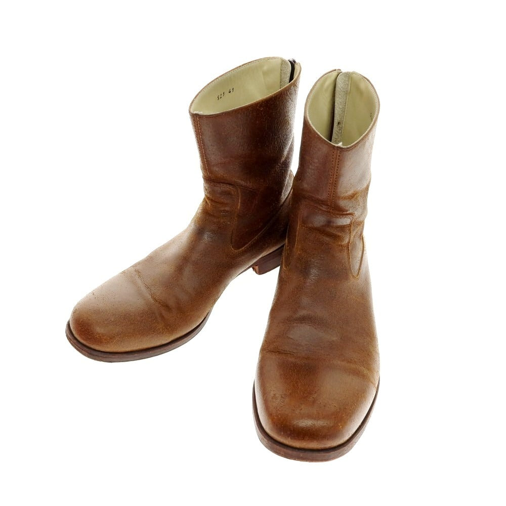 【中古】ジュンハシモト junhashimoto バケッタレザー バックジップ ブーツ ブラウン【 41 】【 状態ランクB 】【 メンズ 】