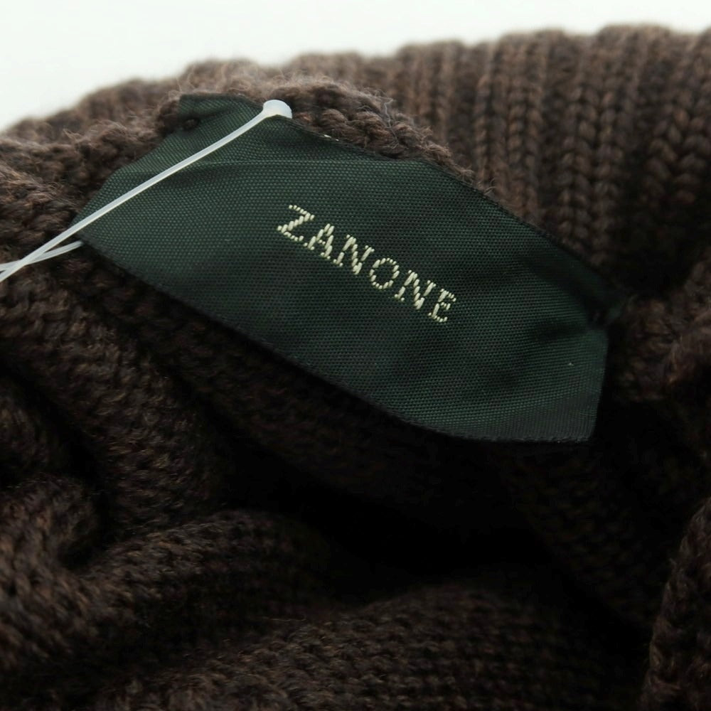 【中古】ザノーネ ZANONE ミドルゲージウール タートルネックニット ブラウン【 46 】【 状態ランクB 】【 メンズ 】