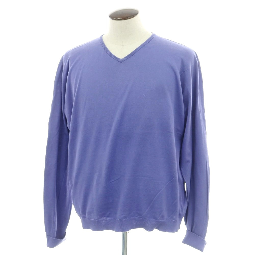 【中古】ジョンスメドレー JOHN SMEDLEY ハイゲージコットン Vネックニット パープル【 XXL 】【 状態ランクC 】【 メンズ 】