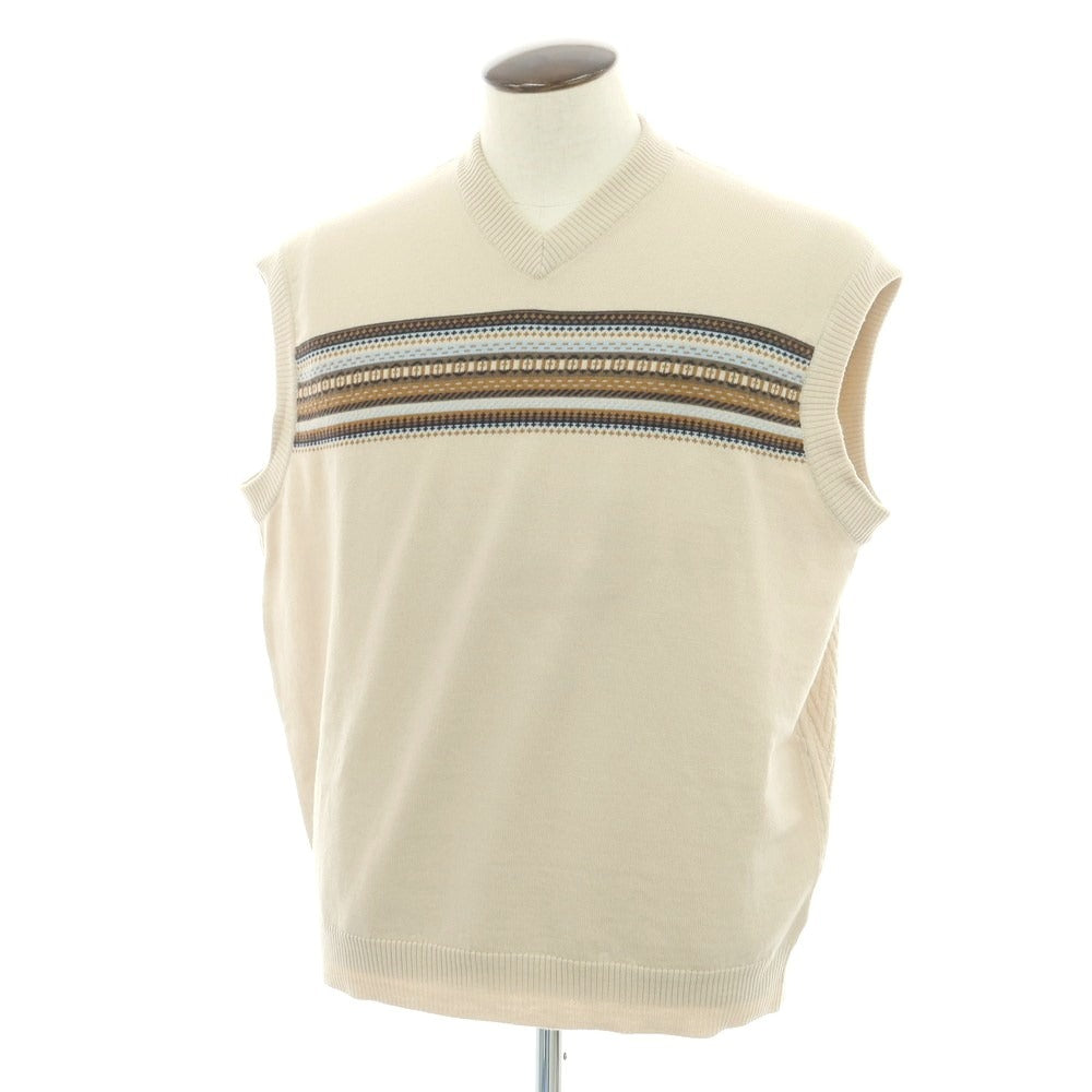 【中古】ジョンスメドレー JOHN SMEDLEY ハイゲージウール ニットベスト ベージュ【 XL 】【 状態ランクB 】【 メンズ 】