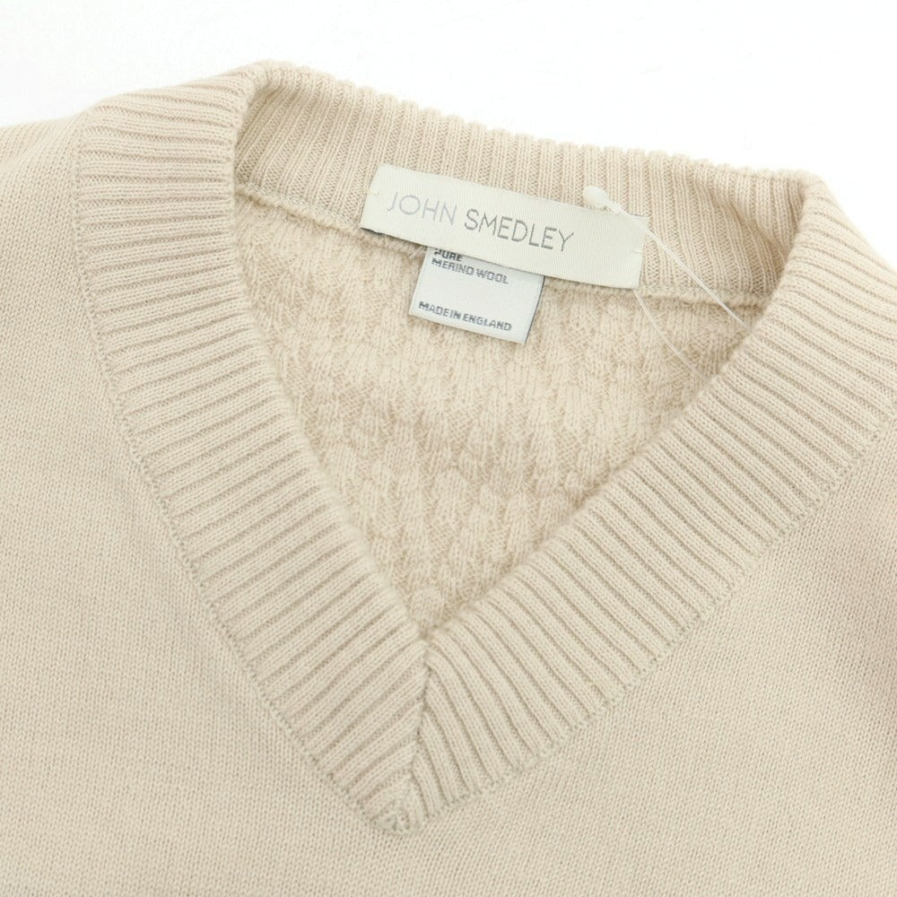 【中古】ジョンスメドレー JOHN SMEDLEY ハイゲージウール ニットベスト ベージュ【 XL 】【 状態ランクB 】【 メンズ 】