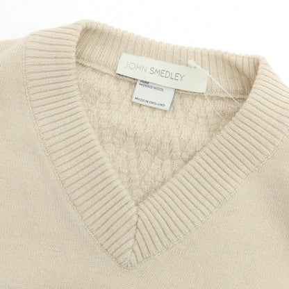 【中古】ジョンスメドレー JOHN SMEDLEY ハイゲージウール ニットベスト ベージュ【 XL 】【 状態ランクB 】【 メンズ 】